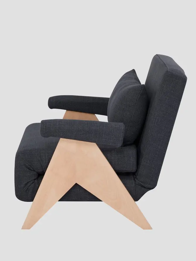 Sofa CALORE 1-osobowa, z funkcją spania ciemnoszara 117x90x82 cm