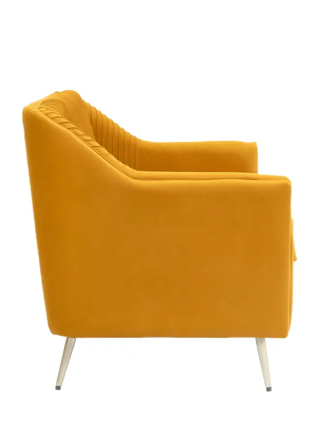 Sofa AVANT sofa 2-osobowa, welurowa musztardowa 127x82x81.5 cm
