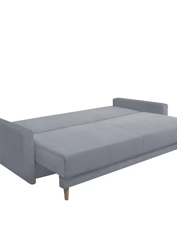 Sofa BRUNI szara z funkcją spania i pojemnikiem na pościel 215x92x92 cm