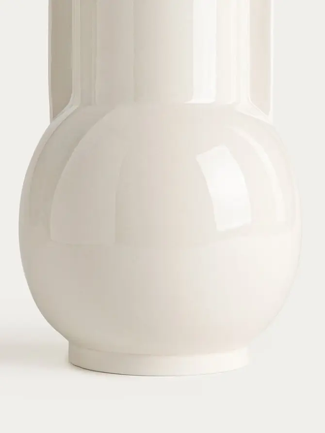 Wazon OPHIRA ecru ceramiczny 15,7x30,4 cm