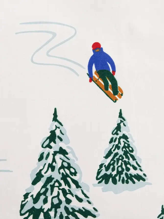 Pościel SKIERS z mikrofibry w świąteczny wzór 220x200 + 2*70x80 cm