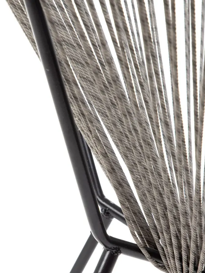 Fotel ACAPULCO TWIST z linki technorattan ze splotem twist szary 71x71x80 cm