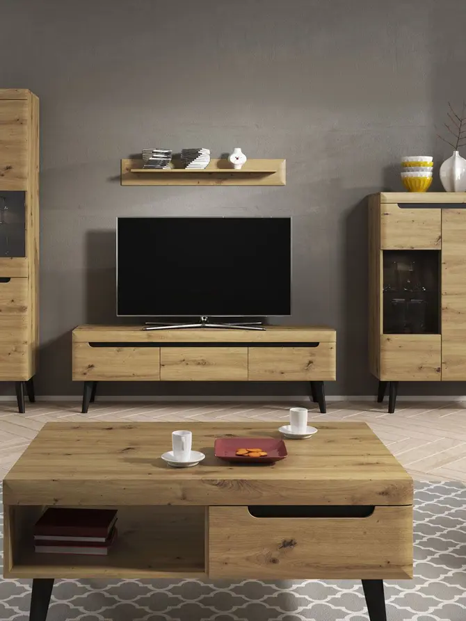 Szafka RTV NORDI dąb artisan 160x40x50 cm