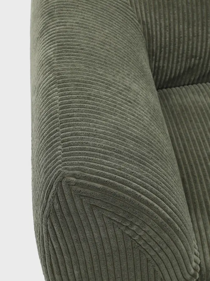 Sofa modułowa SVELA 3-osobowa oliwkowa piankowa sztruksowa 225x80x60,5 cm