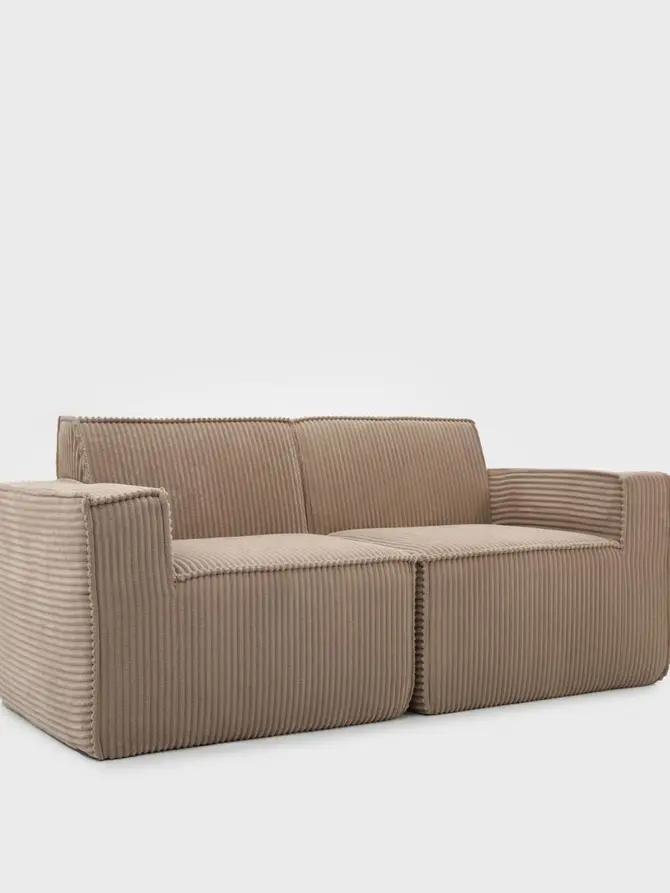 Sofa modułowa LYKKE 2-osobowa beżowa piankowa sztruksowa 190x88x73 cm