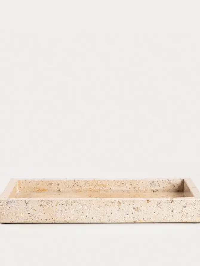 Taca dekoracyjna MARMURI z beżowego marmuru 25x15x3 cm