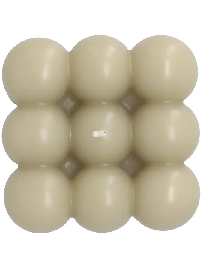 Świeca BUBBLE beżowa 10x10x10 cm