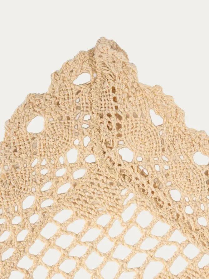Bieżnik CROCHET szydełkowy beżowy 40x160 cm