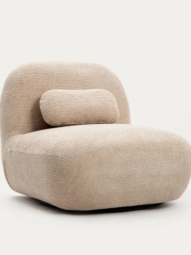 Fotel NORDVIK obrotowy beżowy 83x87x75 cm