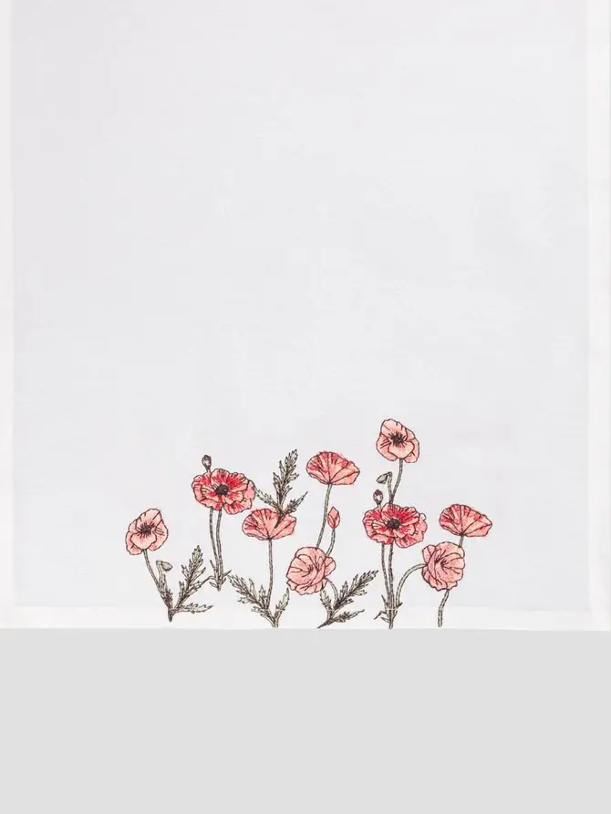 Bieżnik MEADOW FLOWERS z haftowanymi makami 40x160