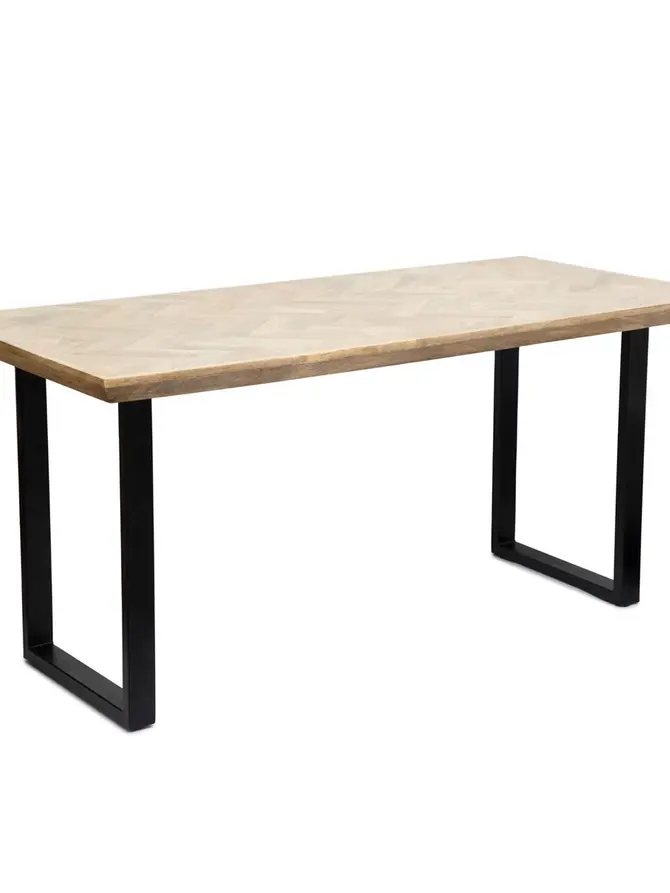 Stół MANGATA lite drewno mango + metal 160x80x76 cm