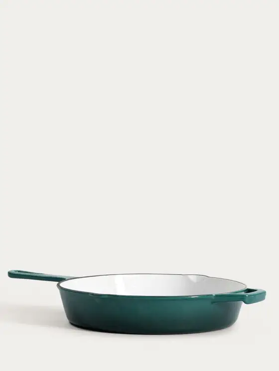 Patelnia żeliwna ANDREAS zielona ombre 26 cm