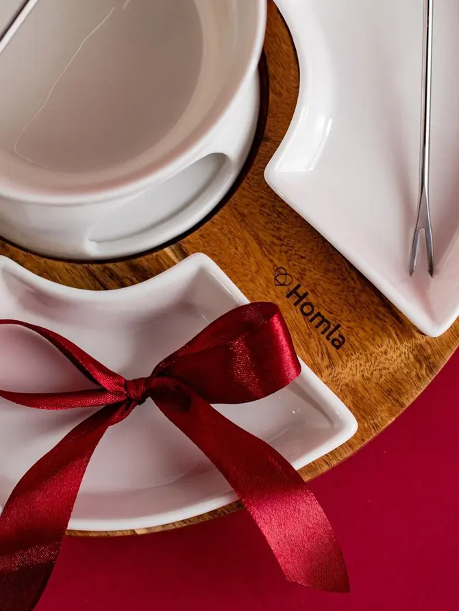 Zestaw do fondue MOOKA z obrotowa podstawką 27x13 cm