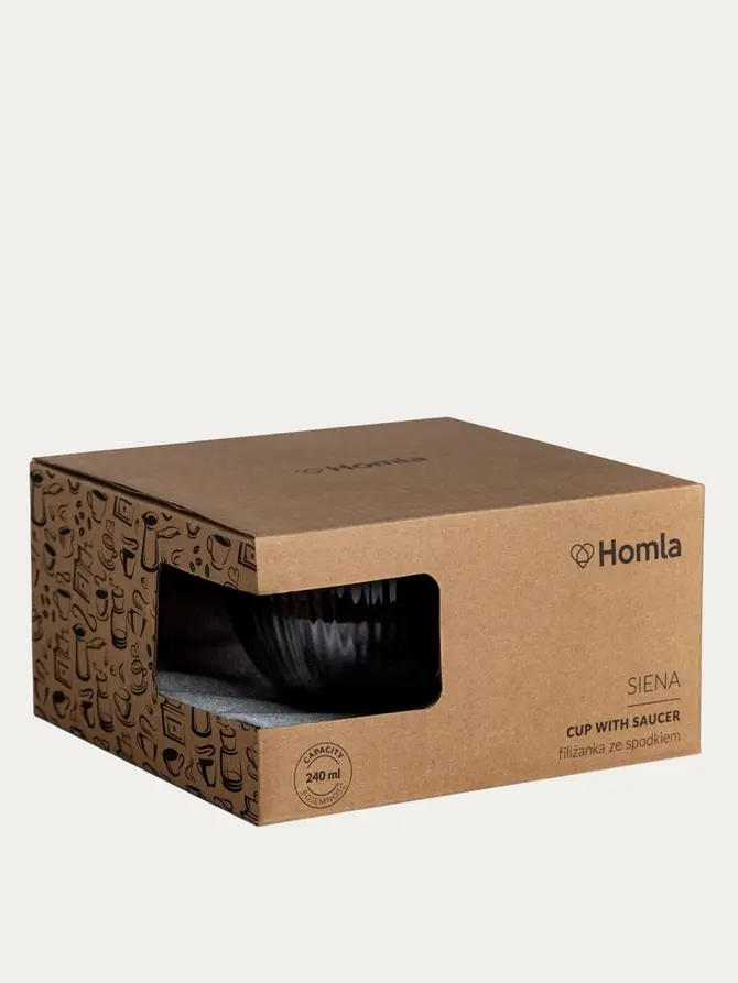 Filiżanka ze spodkiem SIENA czarna 240ml