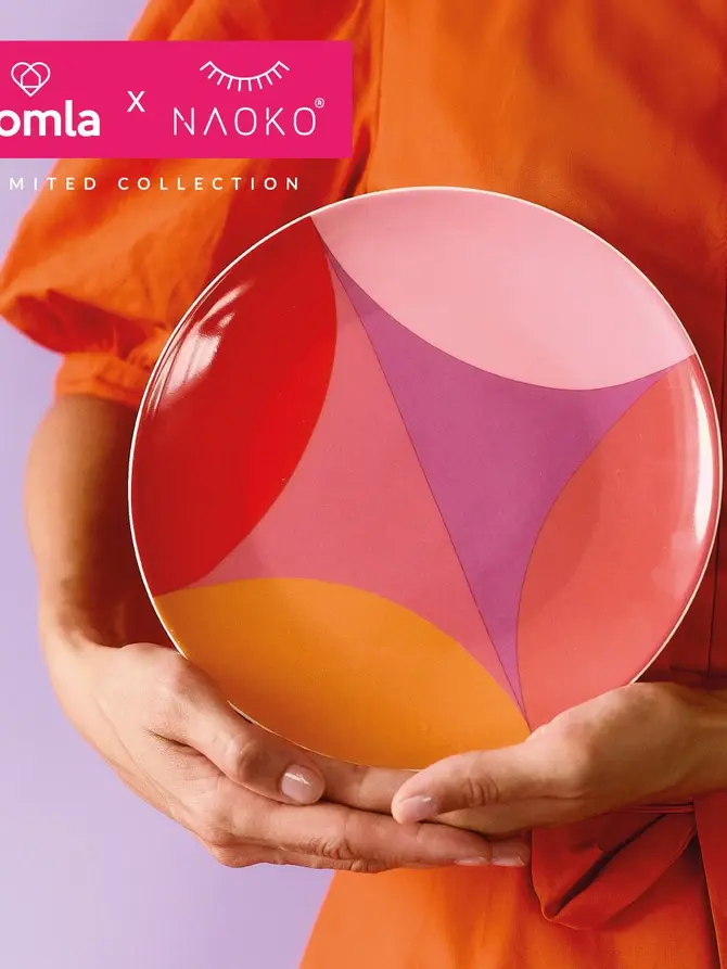 Talerz NAOKO deserowy różowo-pomarańczowy 20 cm