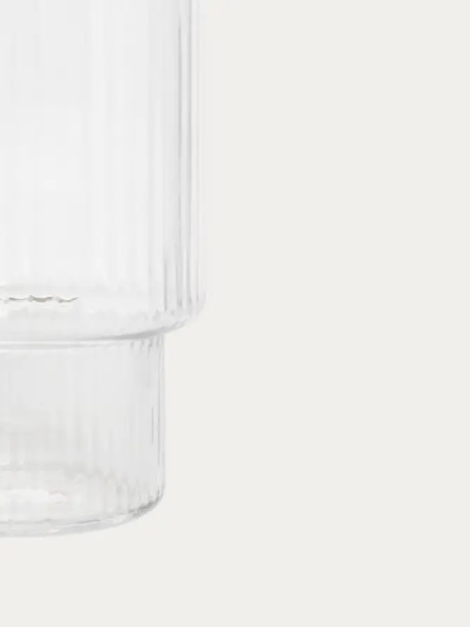 Szklanka LYNN piętrowana ryflowana duża ze złotym rantem 0,4 l