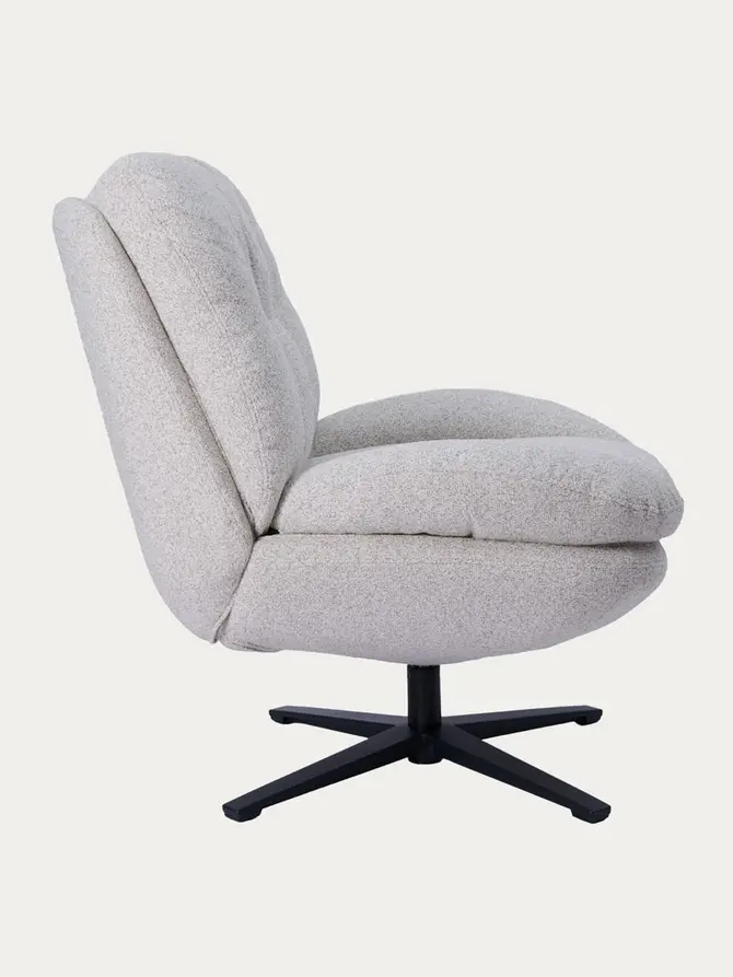 Fotel LUNARO obrotowy beżowy 76x83x91 cm