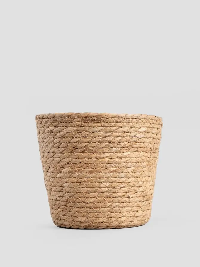 Osłonka na doniczkę LUMBO pleciona naturalna 23x19 cm