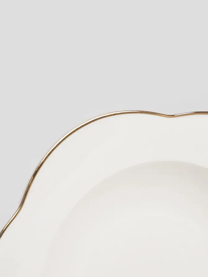 Talerz HELEN głęboki ze złotą obwódką 23 cm