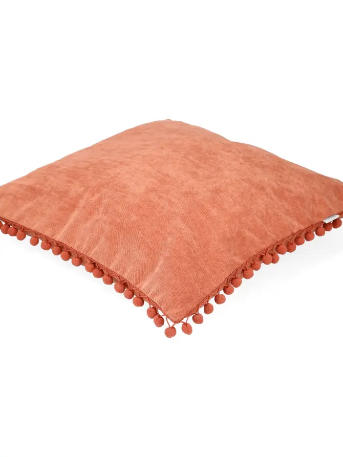 Poszewka z pomponami ruda ESLOV 45x45 cm SS20 959978
