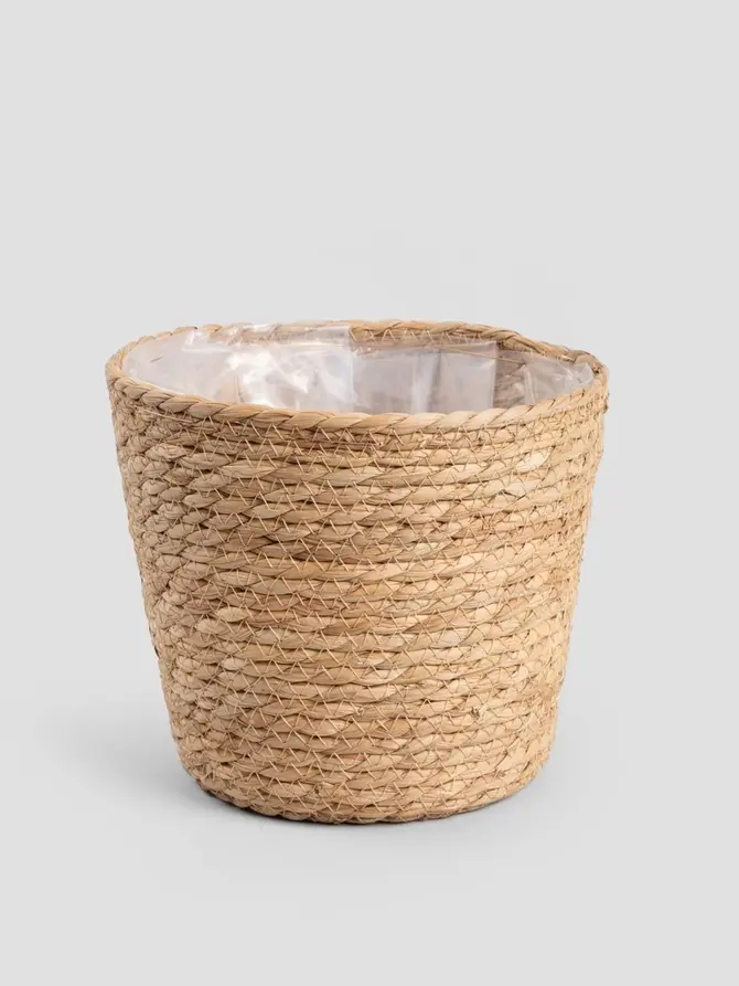 Osłonka na doniczkę LUMBO pleciona naturalna 23x19 cm
