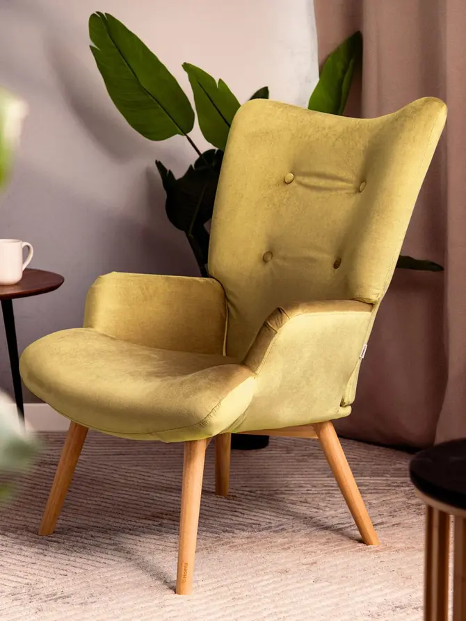 Fotel MOSS żółty 70x55x95 cm