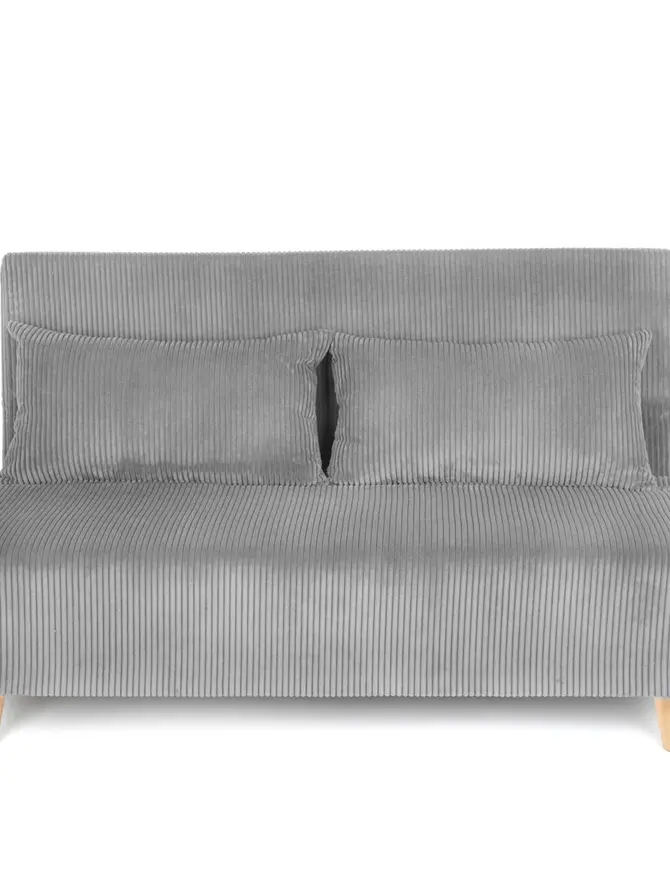 Sofa SOLACE 2-osobowa, z funkcją spania sztruksowa szara 140x91x84 cm
