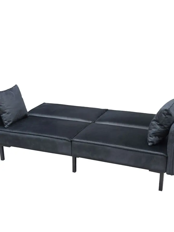 Sofa CANTO 3-osobowa, z funkcją spania, welurowa czarna 199x90x85 cm