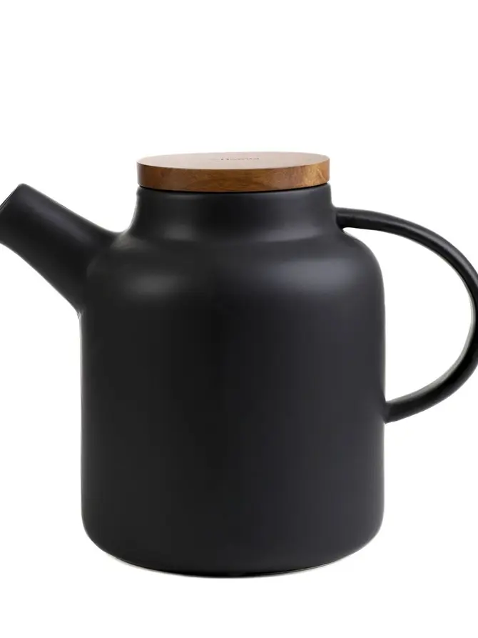 Dzbanek POLINE z akacjowym wieczkiem czarny 1,5l