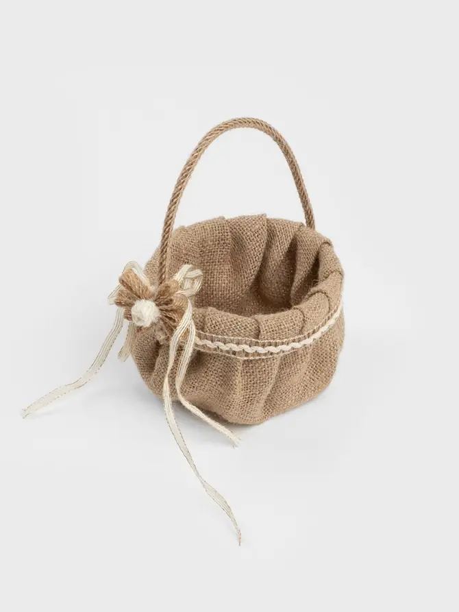 Koszyk FRES z kwiatem i wstążką 8 cm