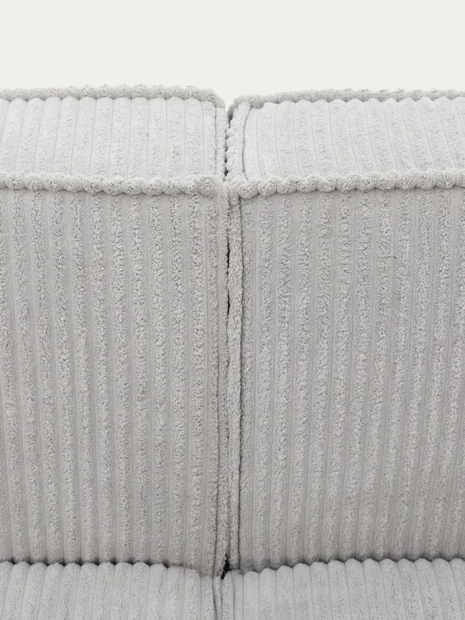 Sofa modułowa LYKKE 3-osobowa jasnoszara piankowa sztruksowa 263x88x73 cm