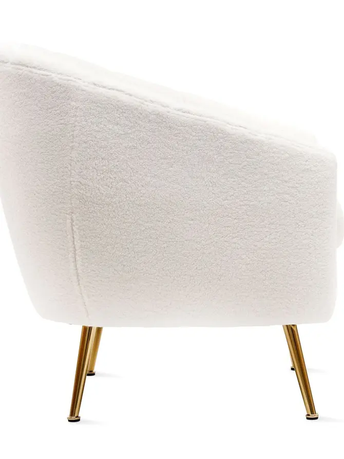 Fotel REIKA w tkaninie bouclé biały 78x73x79 cm