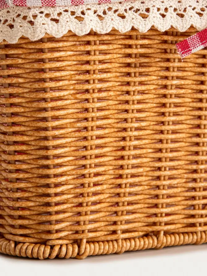 Kosz PERLOTTE zakupowy w kratkę 38x26 cm
