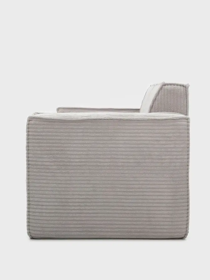 Sofa modułowa LYKKE 2-osobowa jasnoszara piankowa sztruksowa 190x88x73 cm