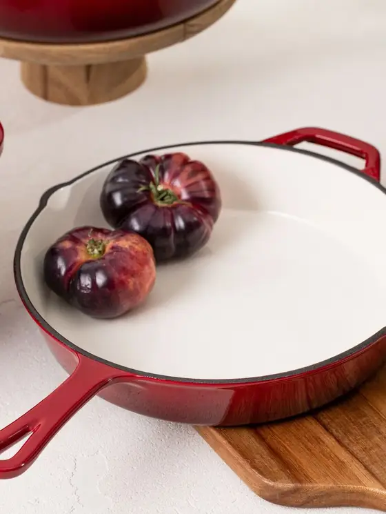 Patelnia żeliwna ANDREAS bordowa ombre 26 cm
