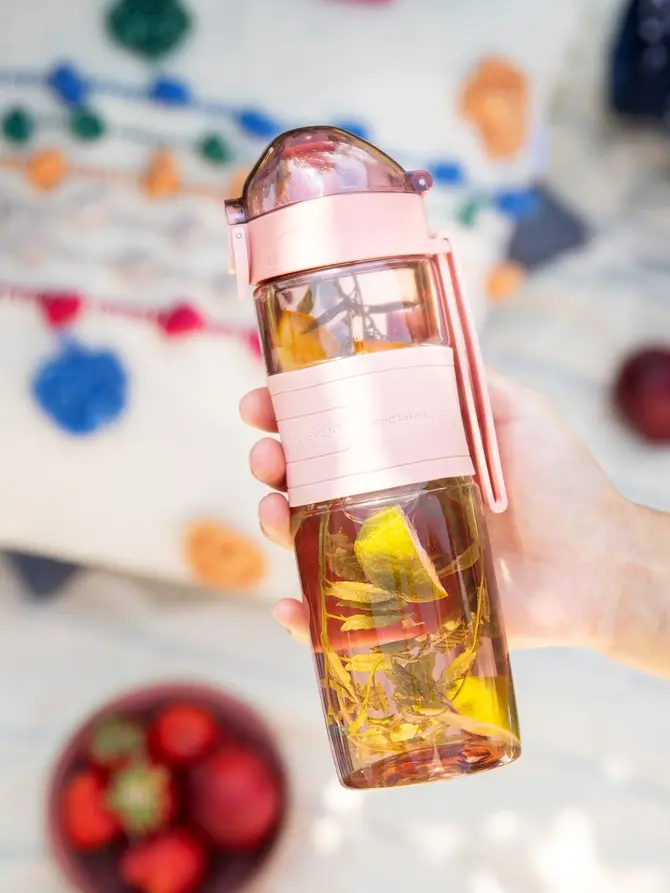 Butelka bidon THEO różowa 0,6 l