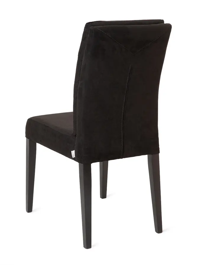 Krzesło ARVIKA czarny welur- czarna noga - lite drewno 96x48x65 cm