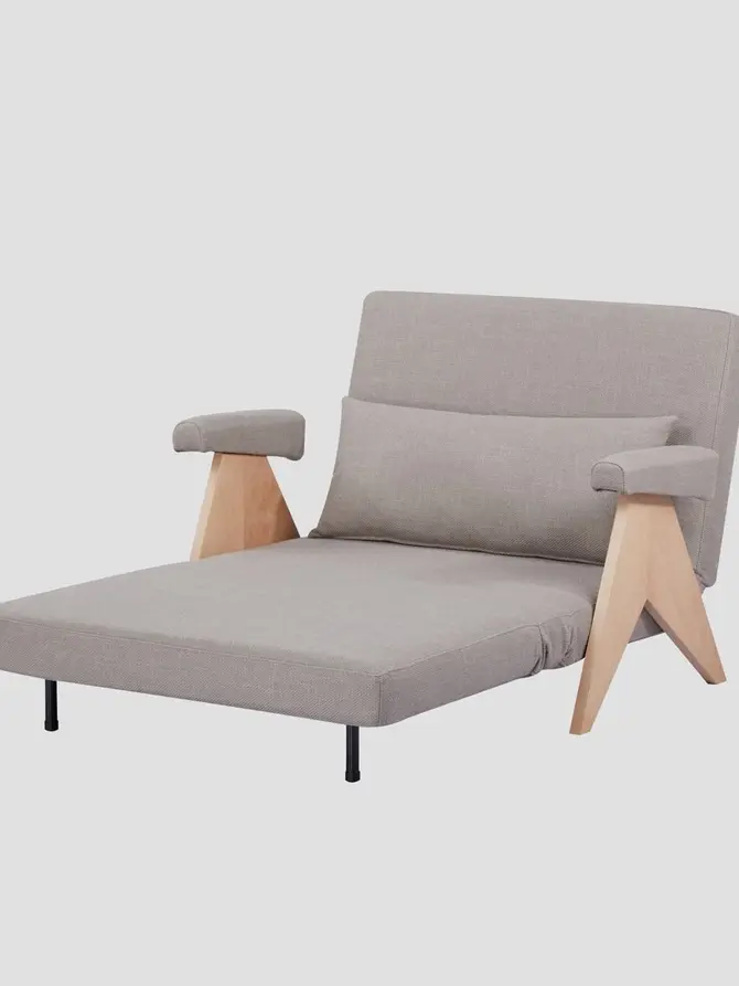 Sofa CALORE 1-osobowa, z funkcją spania beżowa 117x90x82 cm