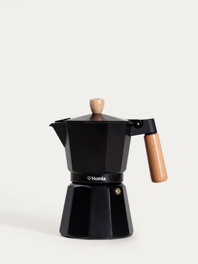 Kawiarka MIA MOKKA czarna z drewnianym uchwytem 6 cups