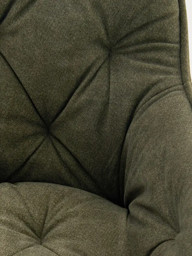 Fotel FUSSY w tkaninie obrotowy zielony 57x61x80-90 cm