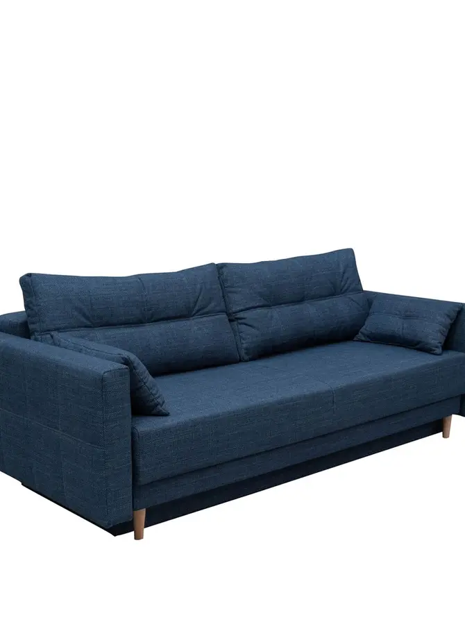 Sofa MAGNUS granatowa z funkcją spania i pojemnikiem na pościel 216x85x91 cm