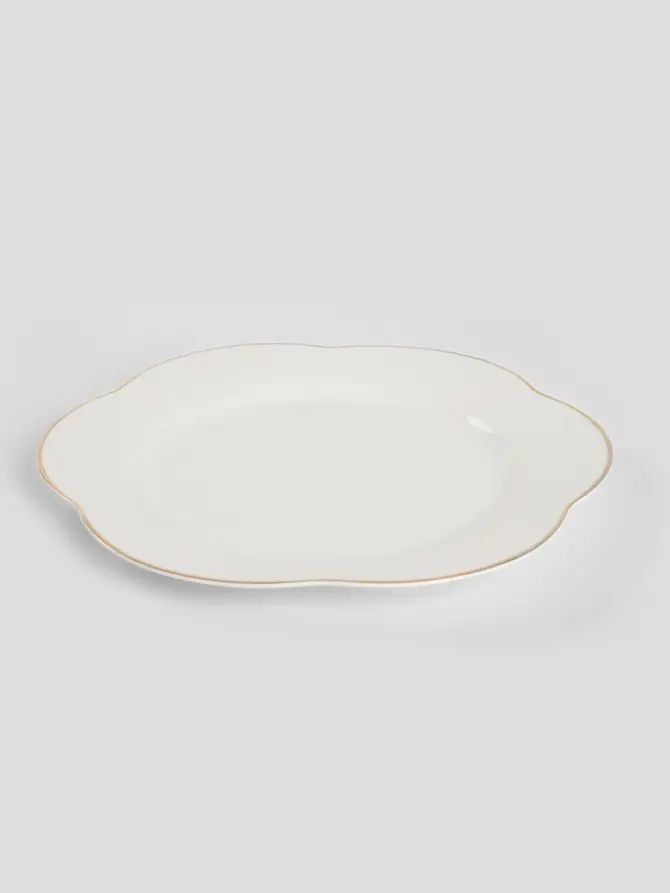 Talerz HELEN obiadowy ze złotą obwódką 28 cm