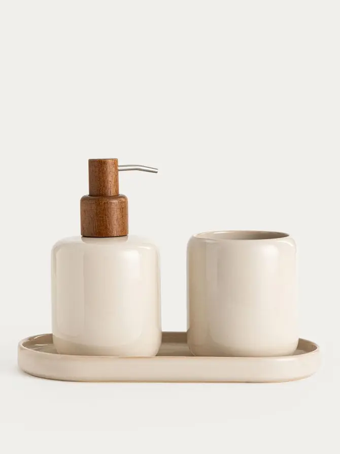 Dozownik MELKARO ceramiczny beżowy 9x15,6 cm