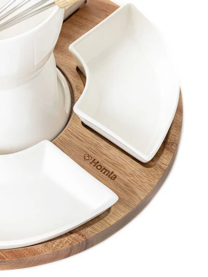 Zestaw do fondue MOOKA z obrotowa podstawką 27x13 cm