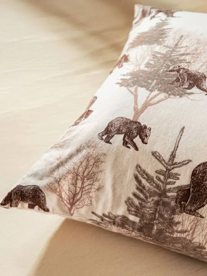 Pościel URSO flanelowa w niedźwiedzie 220x200 + 2*70x80 cm