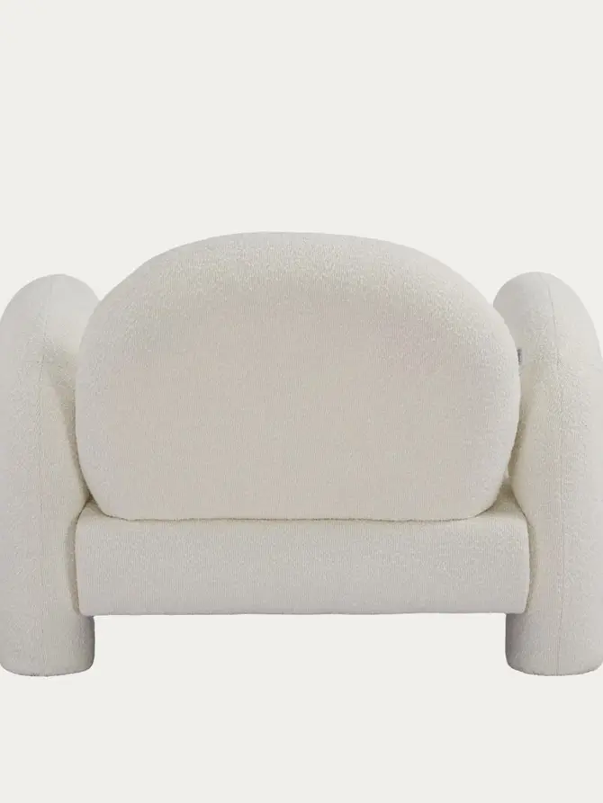 Fotel SEDIA ecru w tkaninie TEDDY BOUCLÉ 95x88x70 cm