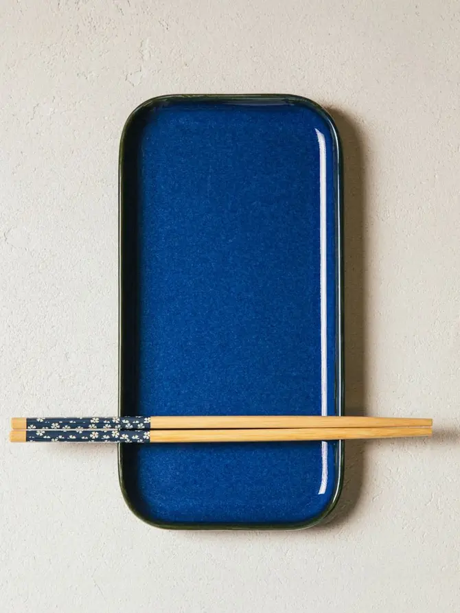 Talerz OKINAWA na sushi granatowy 25x13cm
