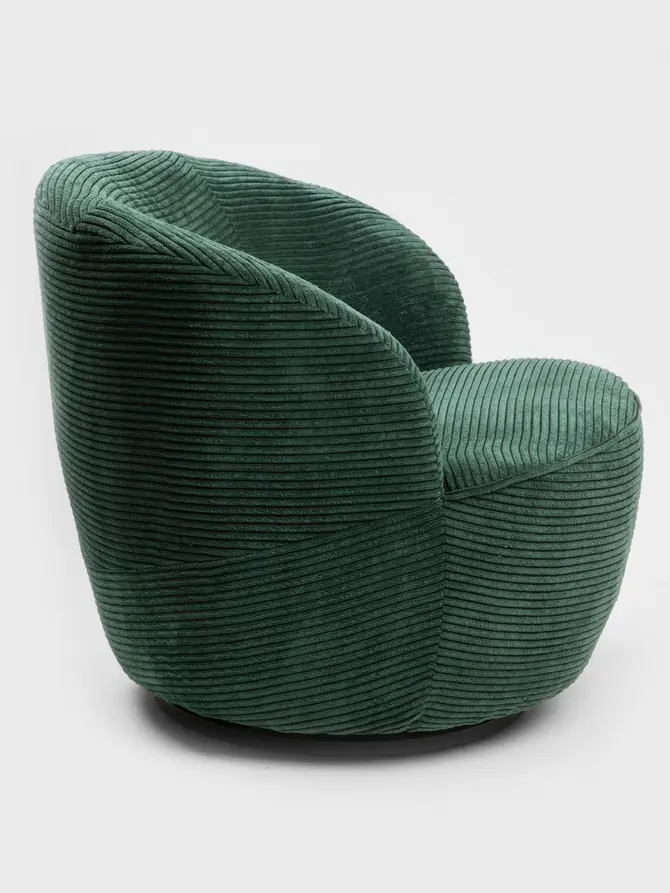 Fotel SVINGEN FASO obrotowy sztruksowy zielony 65.5x77x69cm