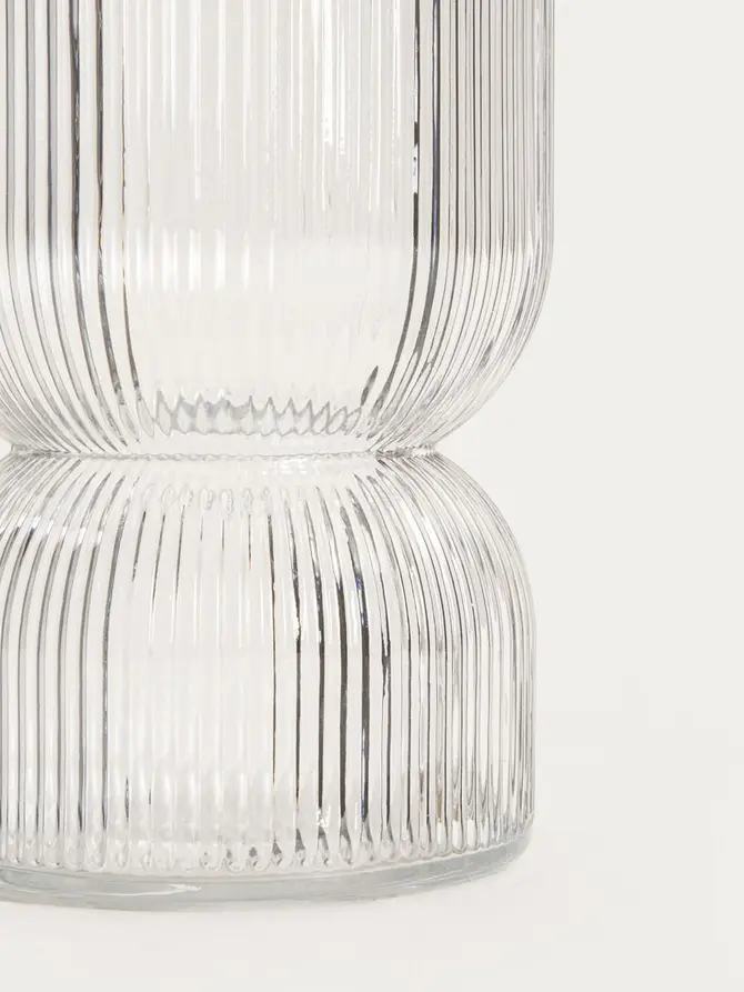 Wazon LIMPID szklany prążkowany transparentny 20 cm