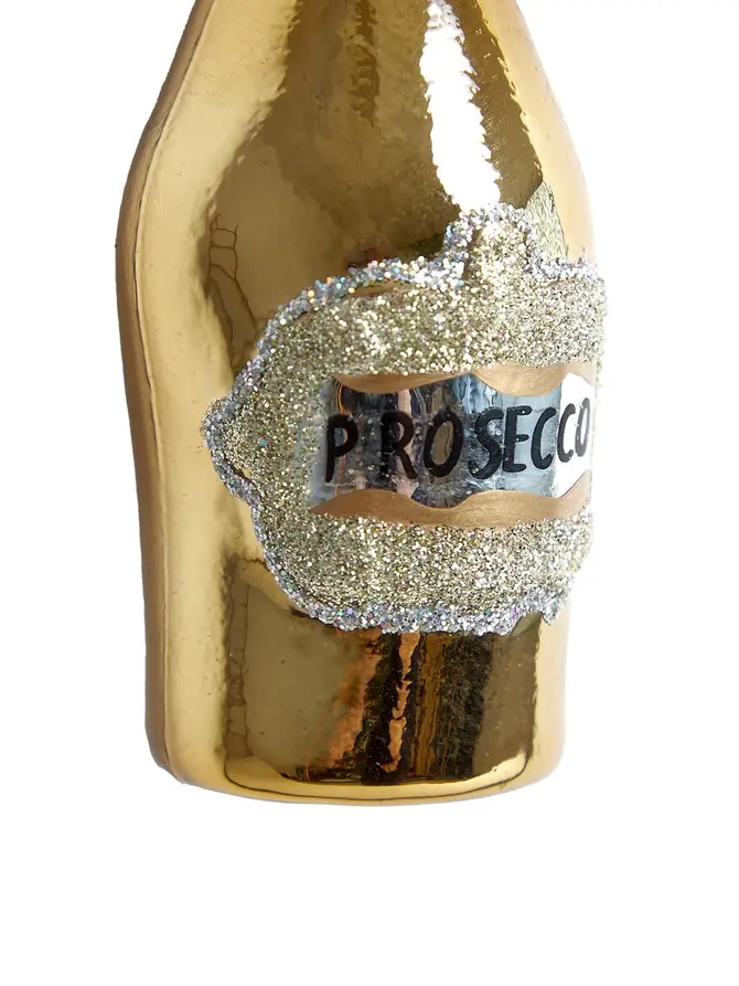 Bombka GLASSO kształtna szklana prosecco złote 16 cm